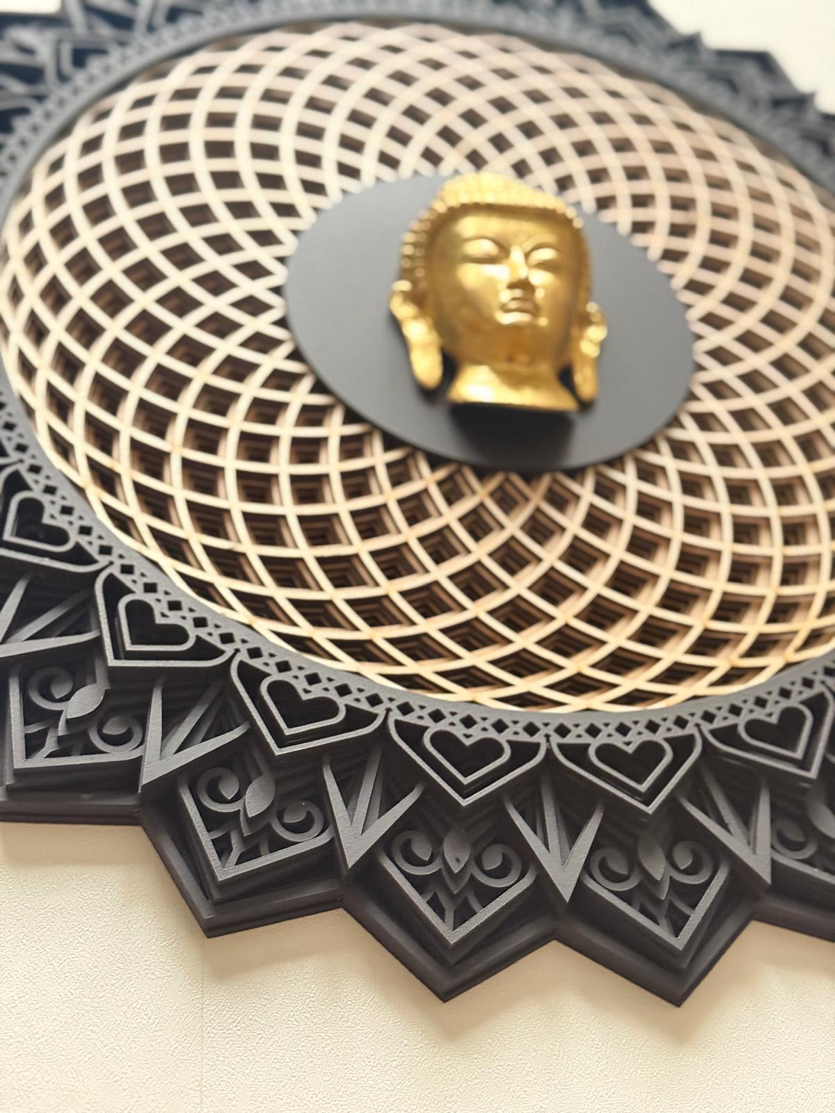 Shades Of Terracotta – SIGNATURE COLLECTION Handcrafted Lotus Mandala Buddha Wall Art | Luxury Wooden Spiritual Decor | Meditation Room Art|