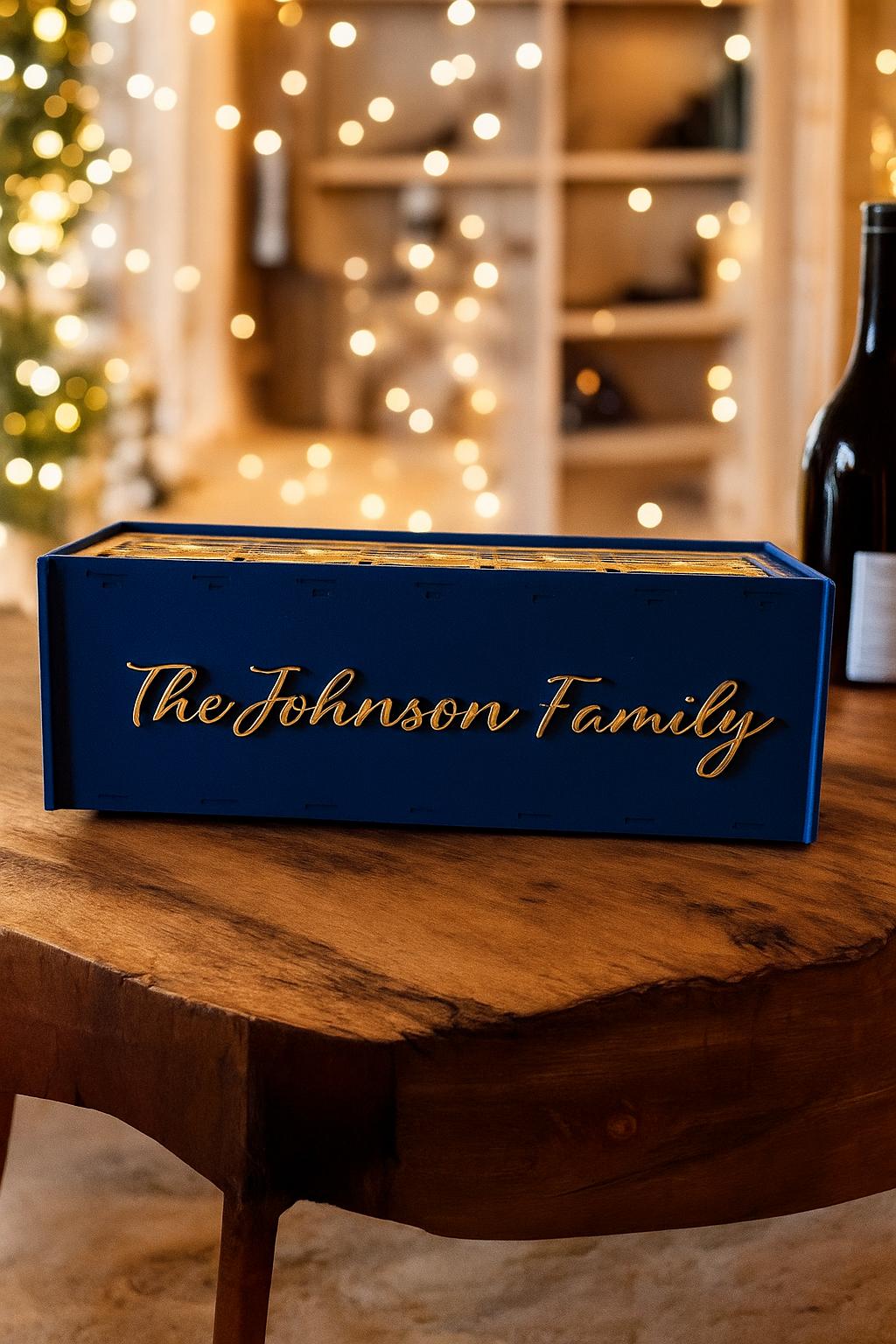 Personalized Laser Cut Wine/Scotch Gift Box • Holiday Hostess Gift