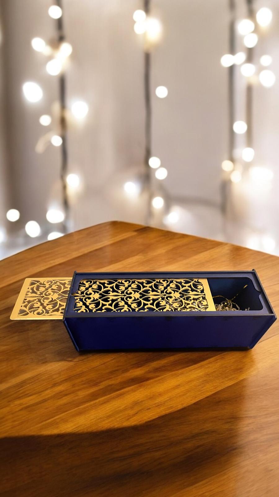 Personalized Laser Cut Wine/Scotch Gift Box • Holiday Hostess Gift