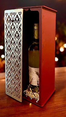 Personalized Laser Cut Wine/Scotch Gift Box • Holiday Hostess Gift