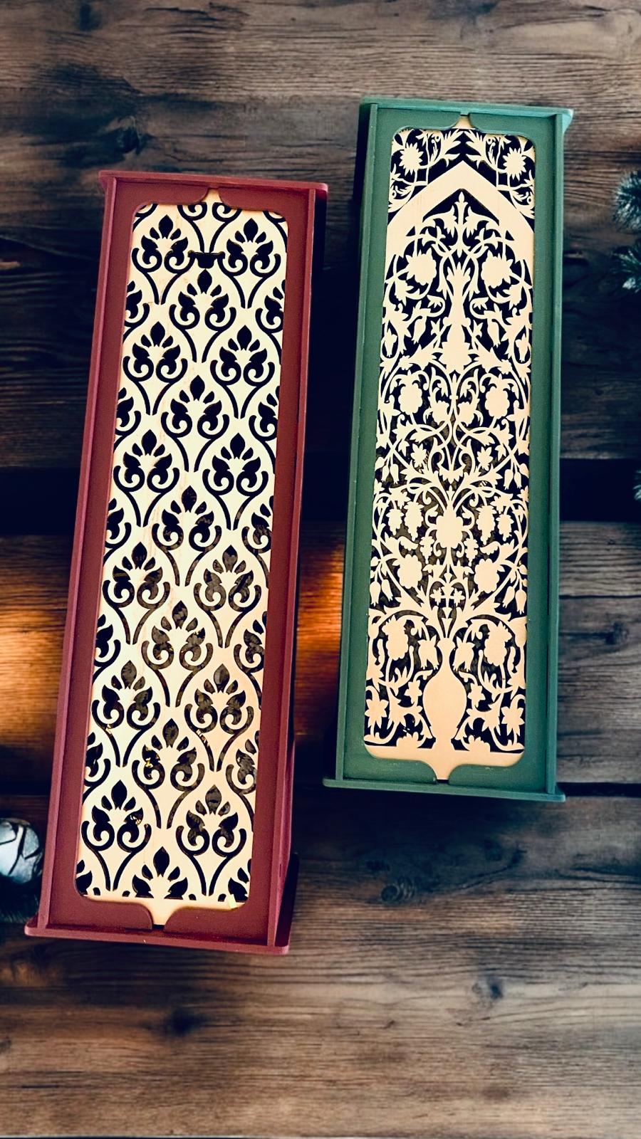 Personalized Laser Cut Wine/Scotch Gift Box • Holiday Hostess Gift