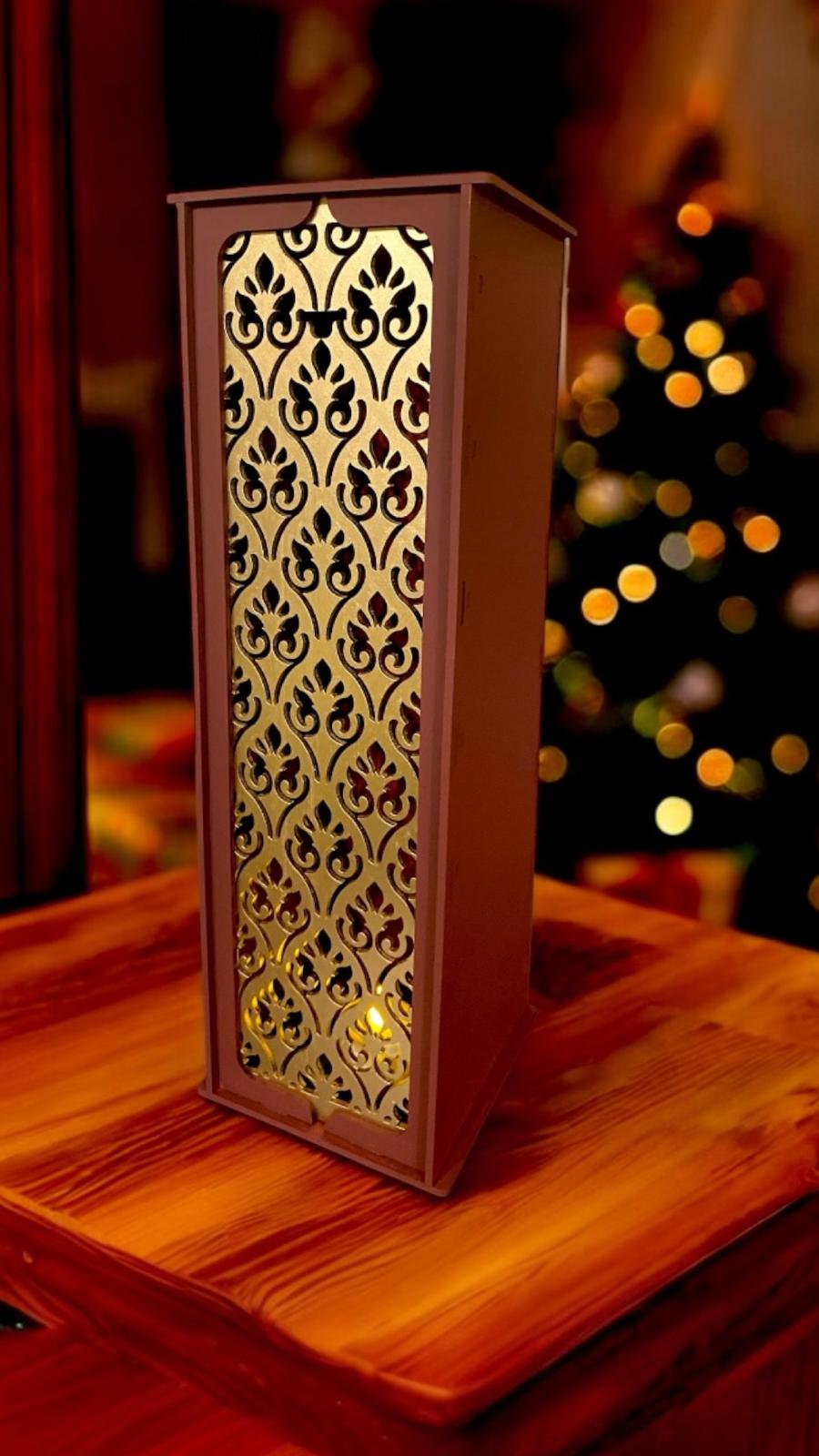 Personalized Laser Cut Wine/Scotch Gift Box • Holiday Hostess Gift