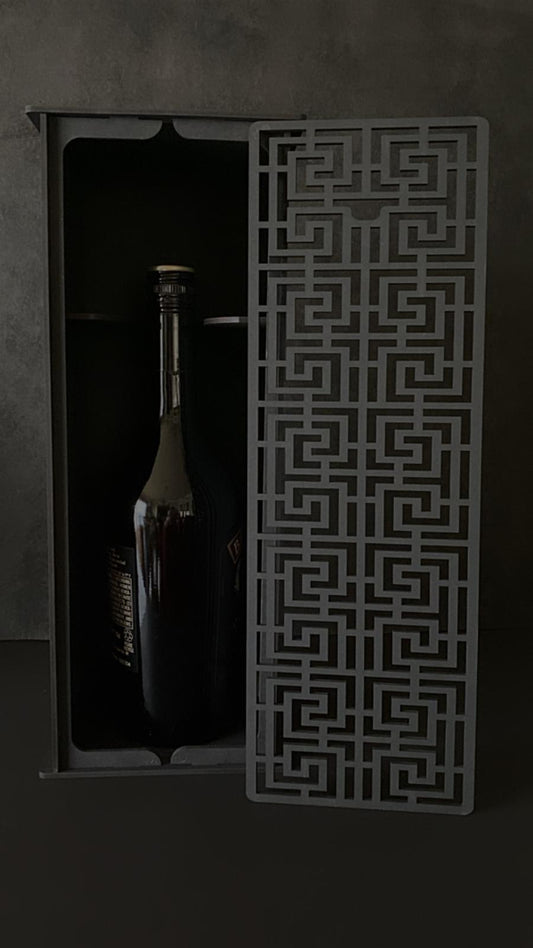 All Black series - personalized Laser Cut Wine/Scotch Gift Box