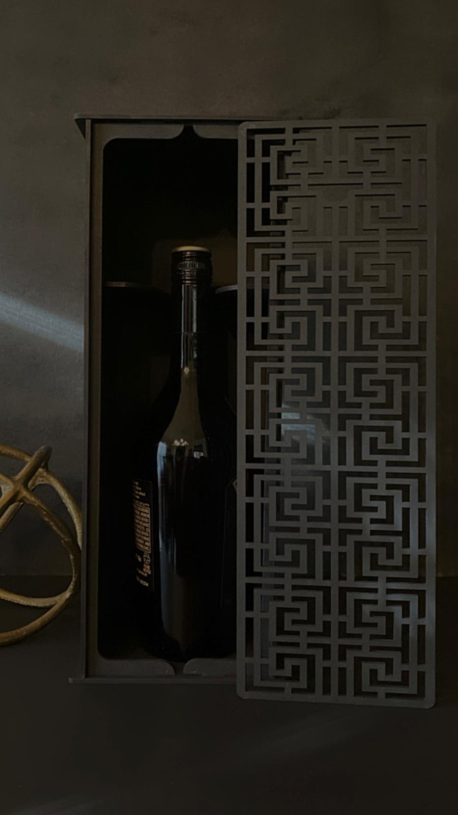 All Black series - personalized Laser Cut Wine/Scotch Gift Box