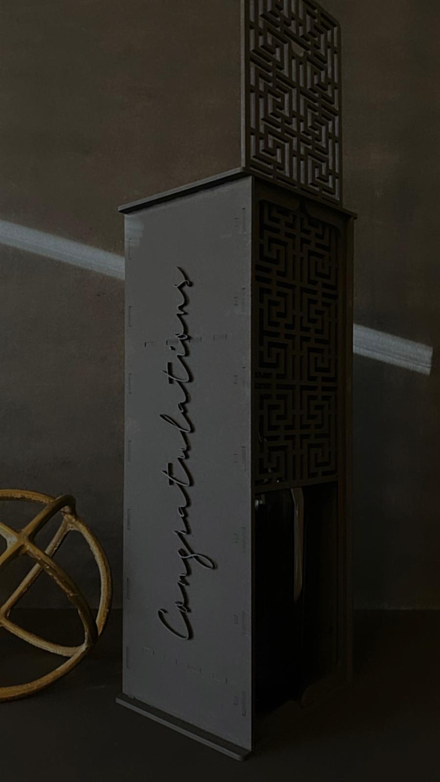 All Black series - personalized Laser Cut Wine/Scotch Gift Box