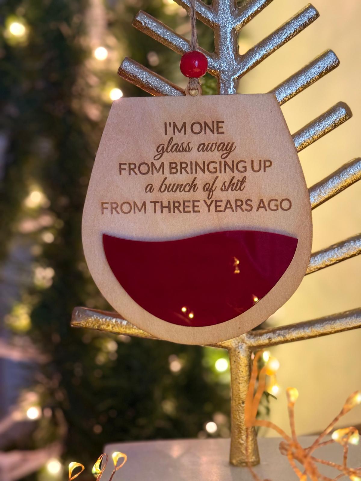 Funny Wine Ornaments – Laser Cut Wooden Christmas Decorations | Wine Lover Gifts | Holiday Tree Decor |