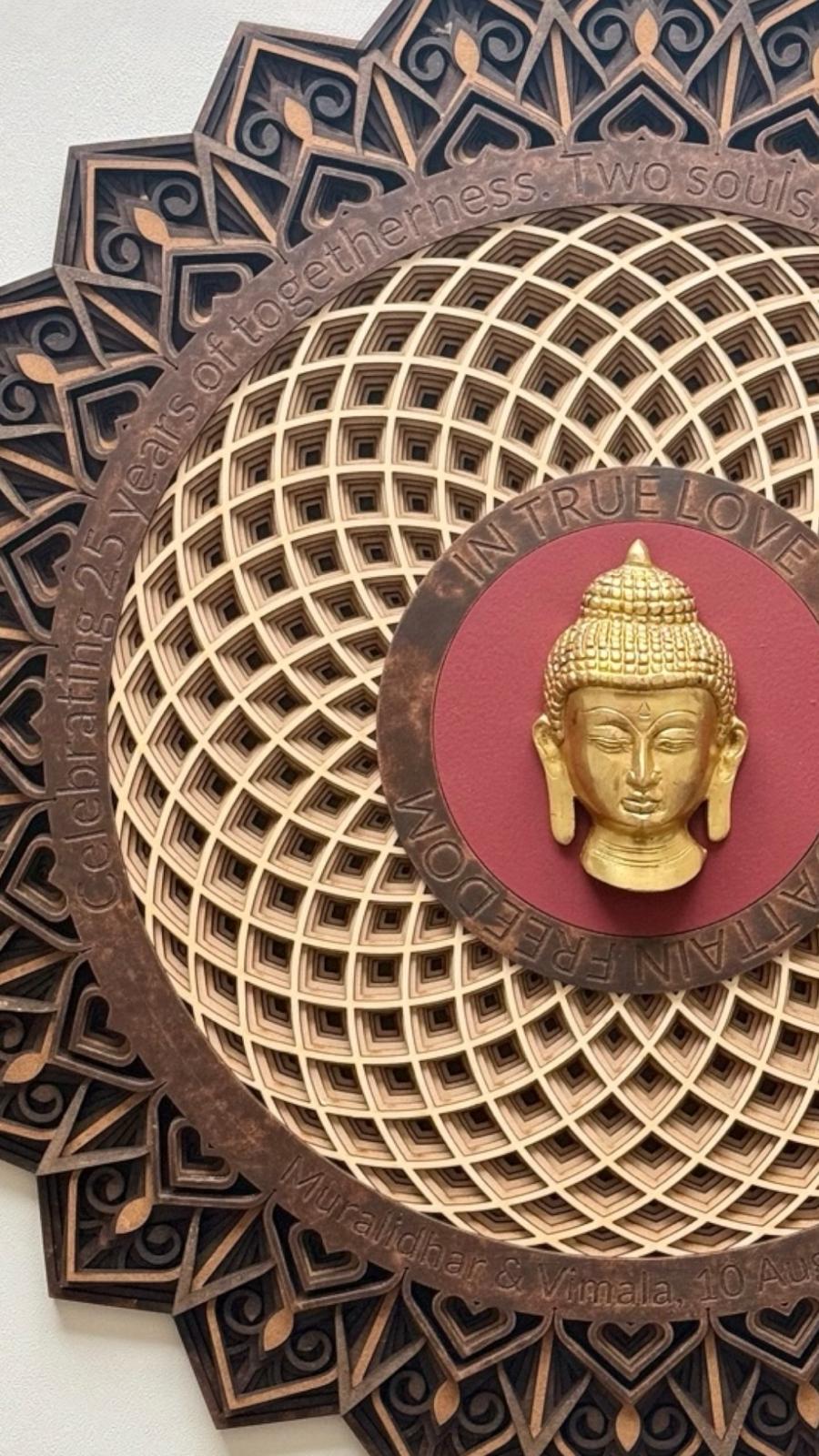 Shades of Terracotta — SIGNATURE HEIRLOOM COLLECTION Handcrafted Lotus Mandala Buddha Wall Art | Luxury Living Room Statement Art