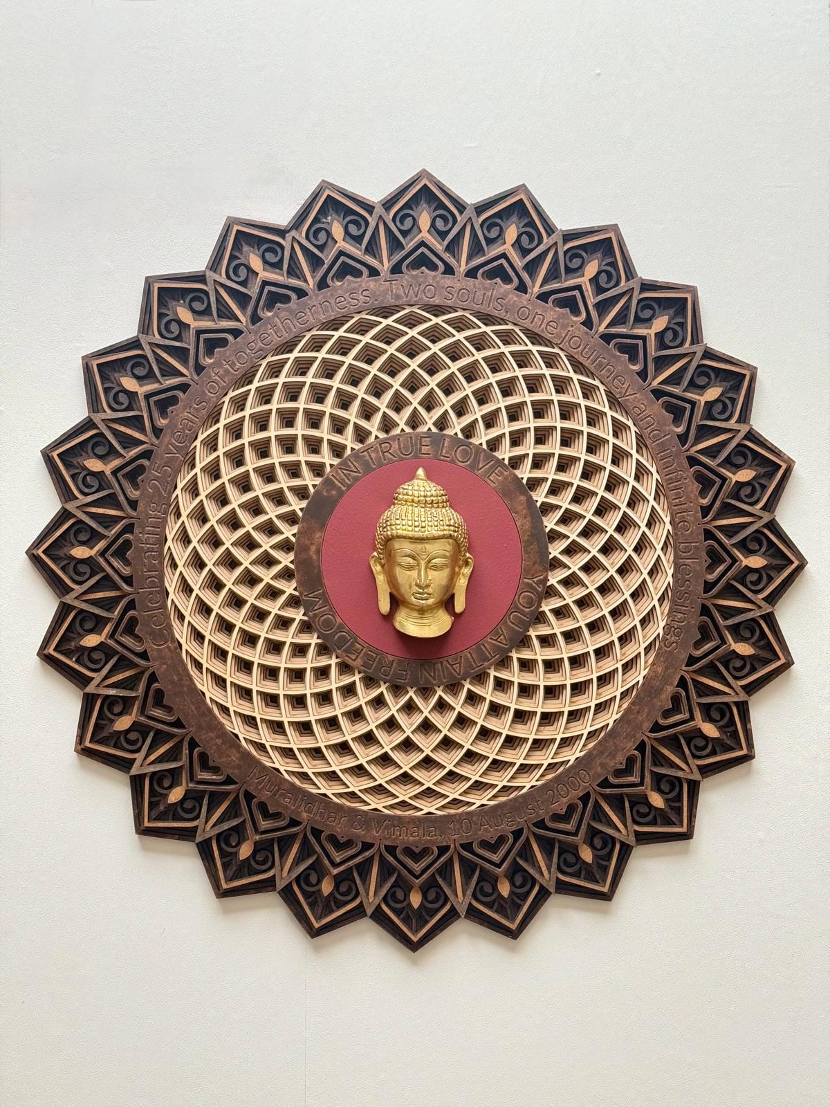Shades of Terracotta — SIGNATURE HEIRLOOM COLLECTION Handcrafted Lotus Mandala Buddha Wall Art | Luxury Living Room Statement Art