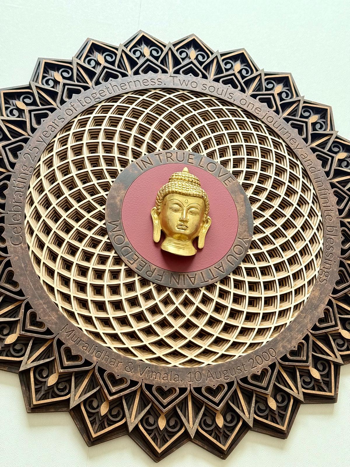 Shades of Terracotta — SIGNATURE HEIRLOOM COLLECTION Handcrafted Lotus Mandala Buddha Wall Art | Luxury Living Room Statement Art