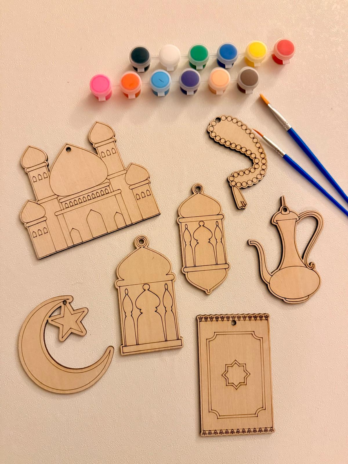 DIY Eid & Ramadan Wooden Ornament Kit | Paint Your Own Islamic Decor