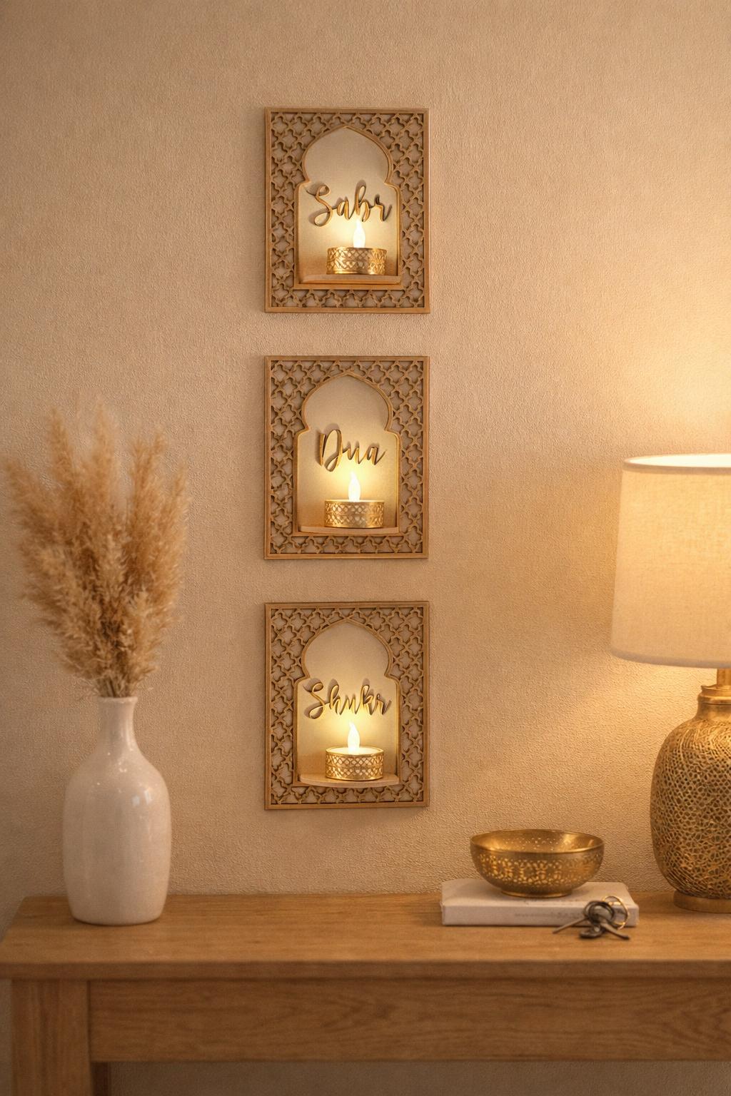 Personalized Islamic Wall Sconce | Modern Ramadan Home Decor, Eid Gift