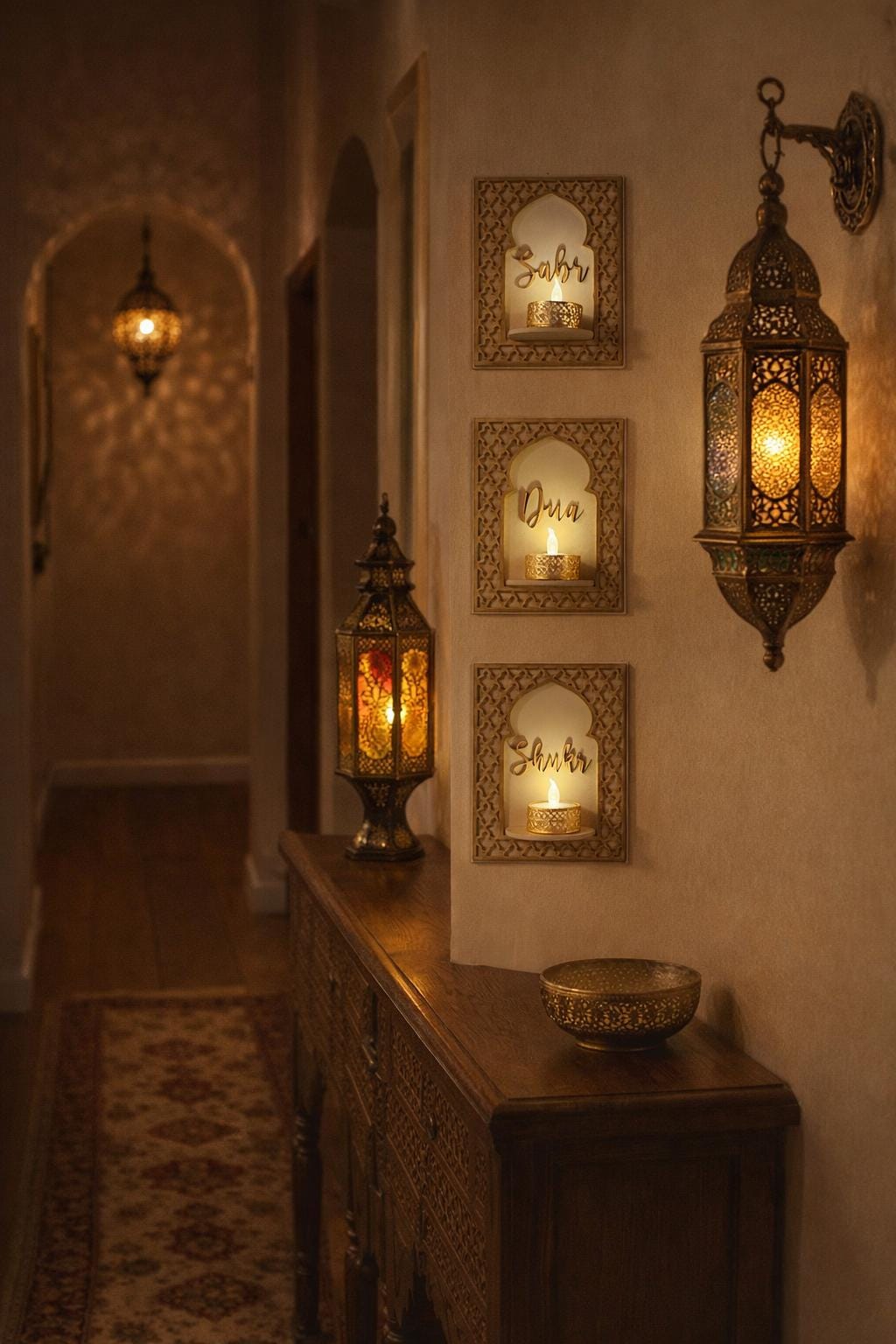 Personalized Islamic Wall Sconce | Modern Ramadan Home Decor, Eid Gift